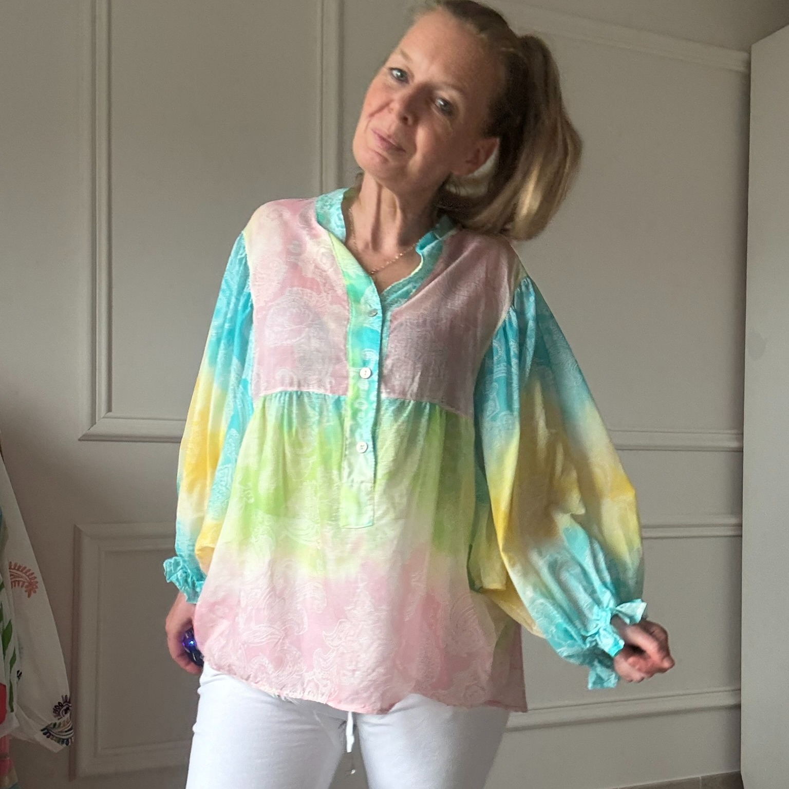 04 BRITANNY BLOUSE EN VOILE DE COTON BANDANA ROSE NOELINE (3)