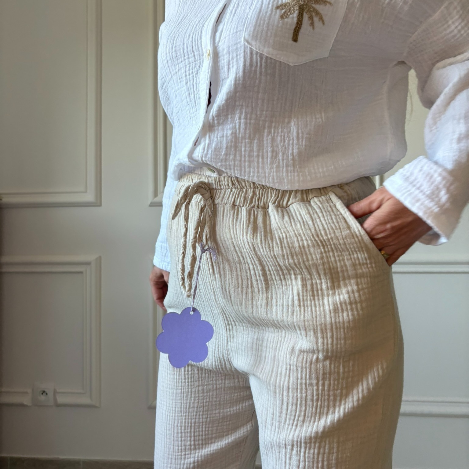 EVASION BEIGE Pantalon gaze de coton lacomy zelia peace nlove april vintage (5)