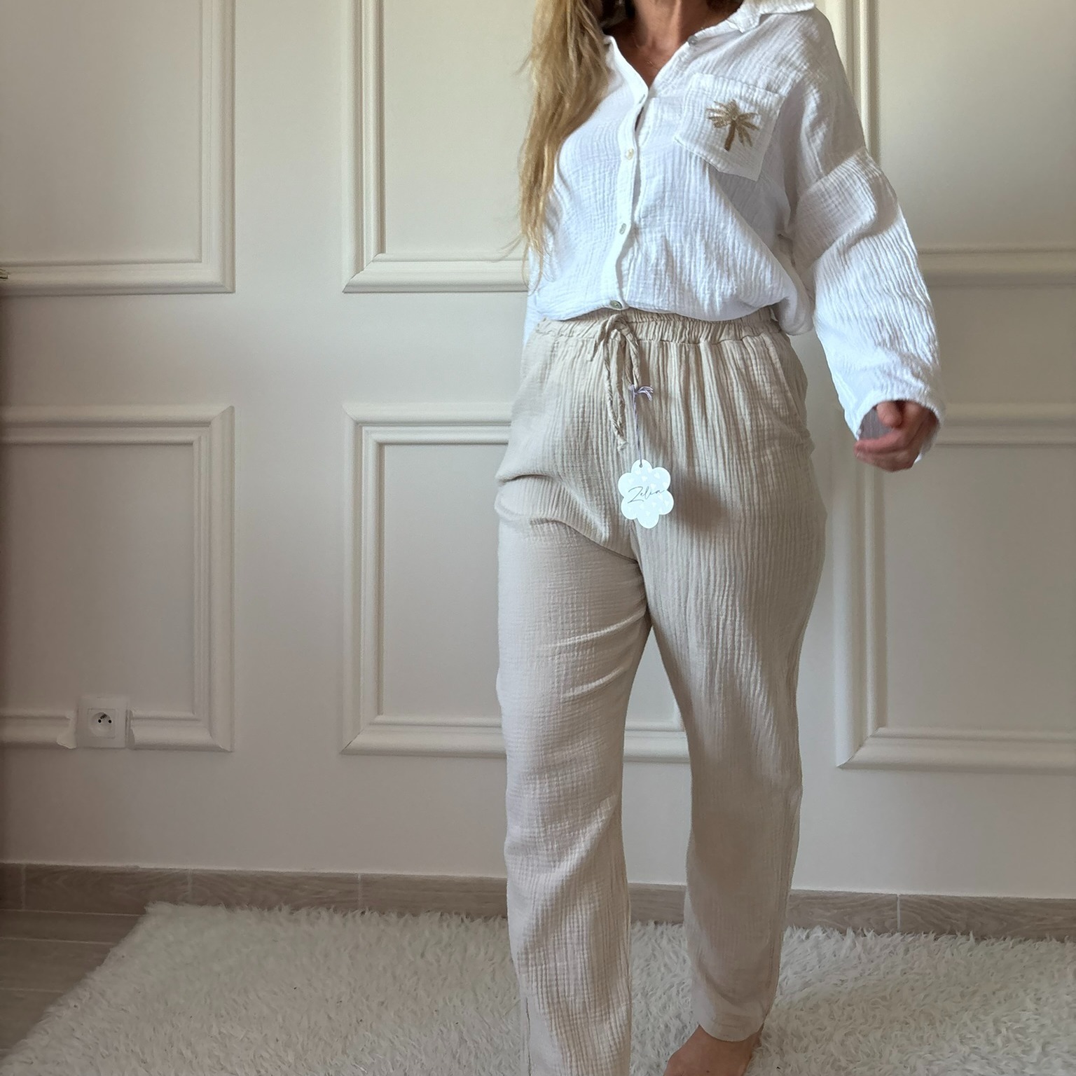 EVASION BEIGE Pantalon gaze de coton lacomy zelia peace nlove april vintage (13)