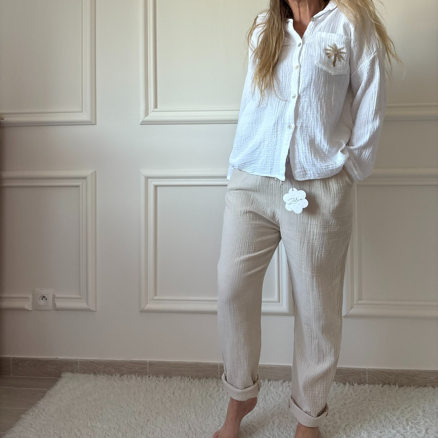 EVASION BEIGE Pantalon gaze de coton lacomy zelia peace nlove april vintage (22)