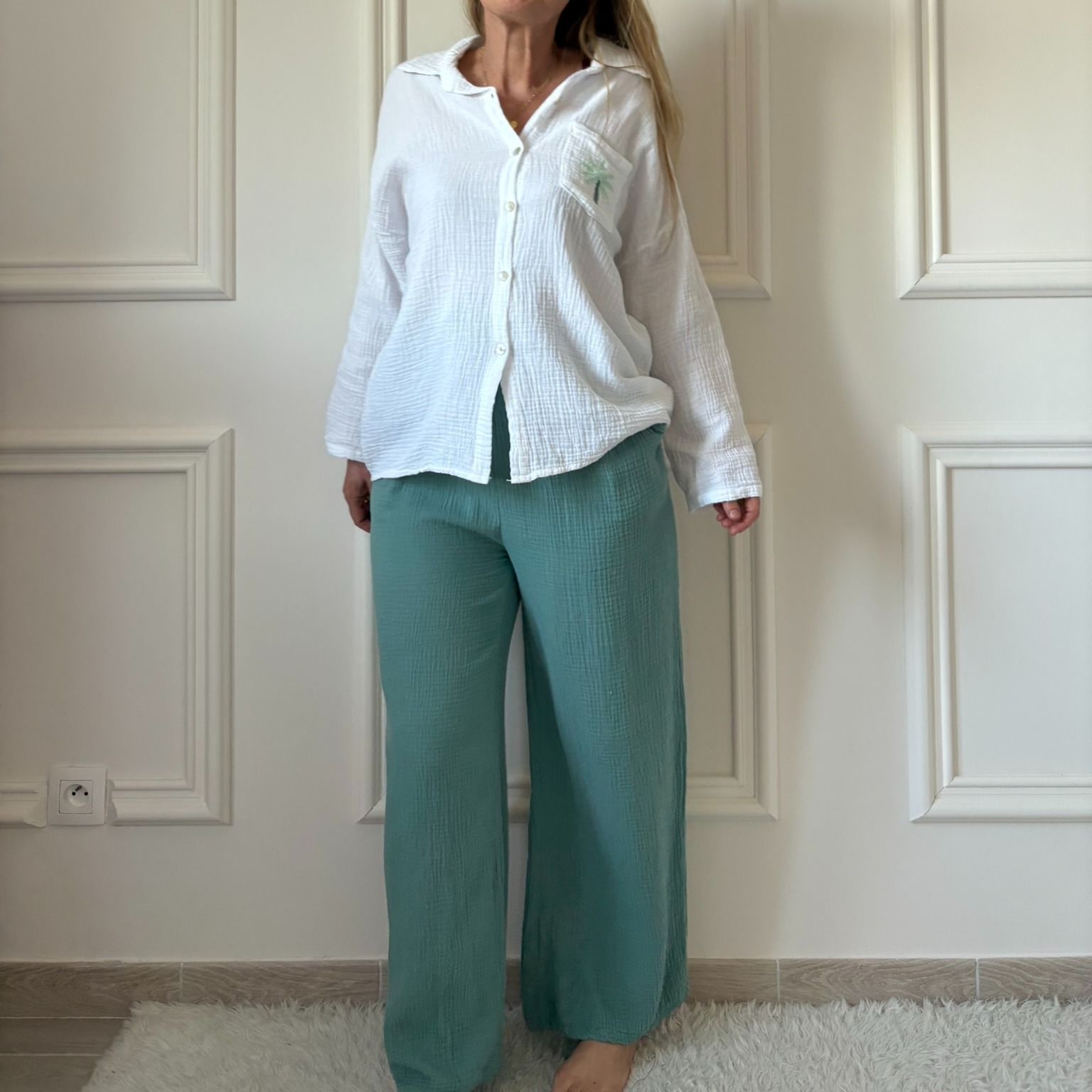 PALMIERS CHEMISE gaze de coton vert lacomy zelia peace nlove april vintage (19)