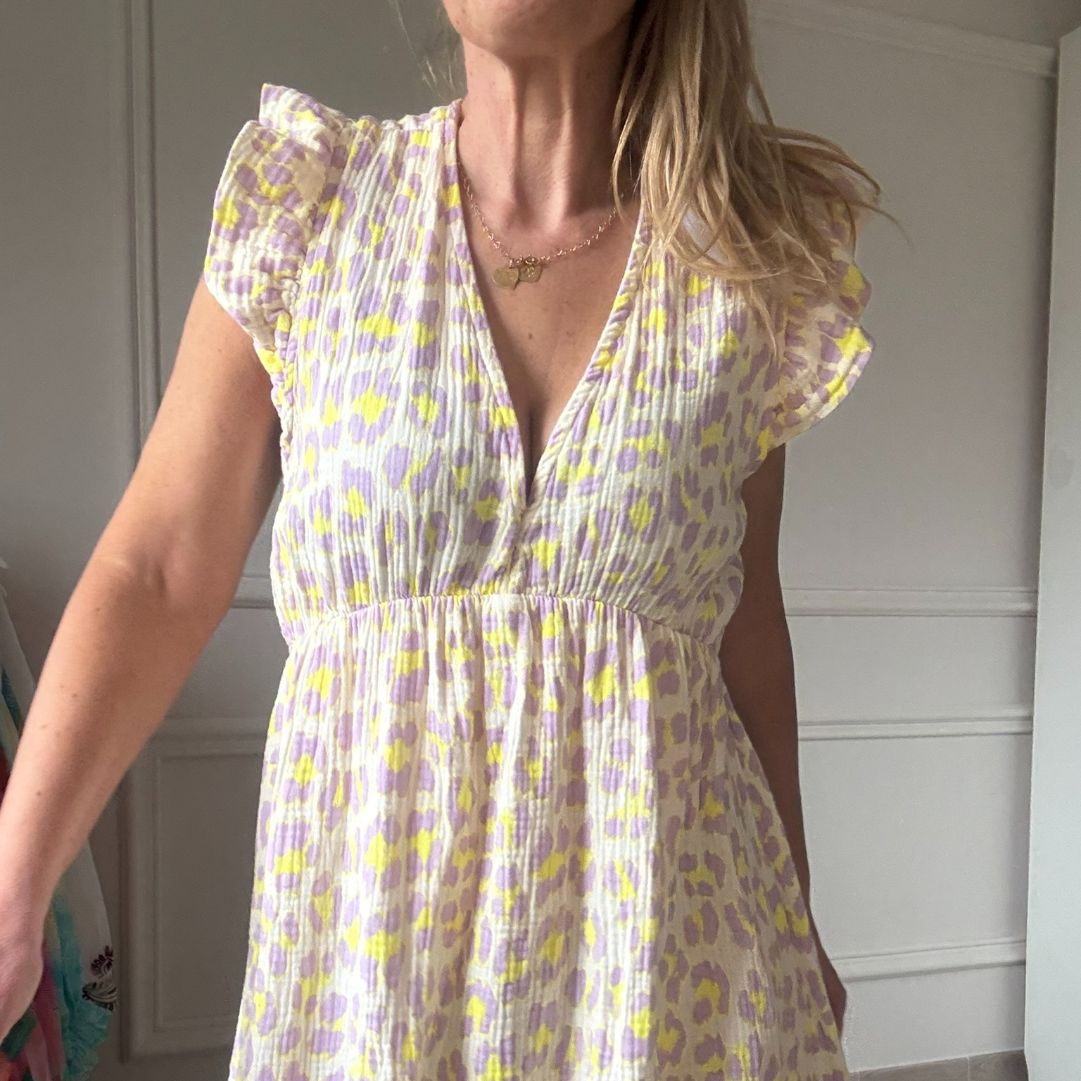 robe longue gaze de coton leopard peace nlove