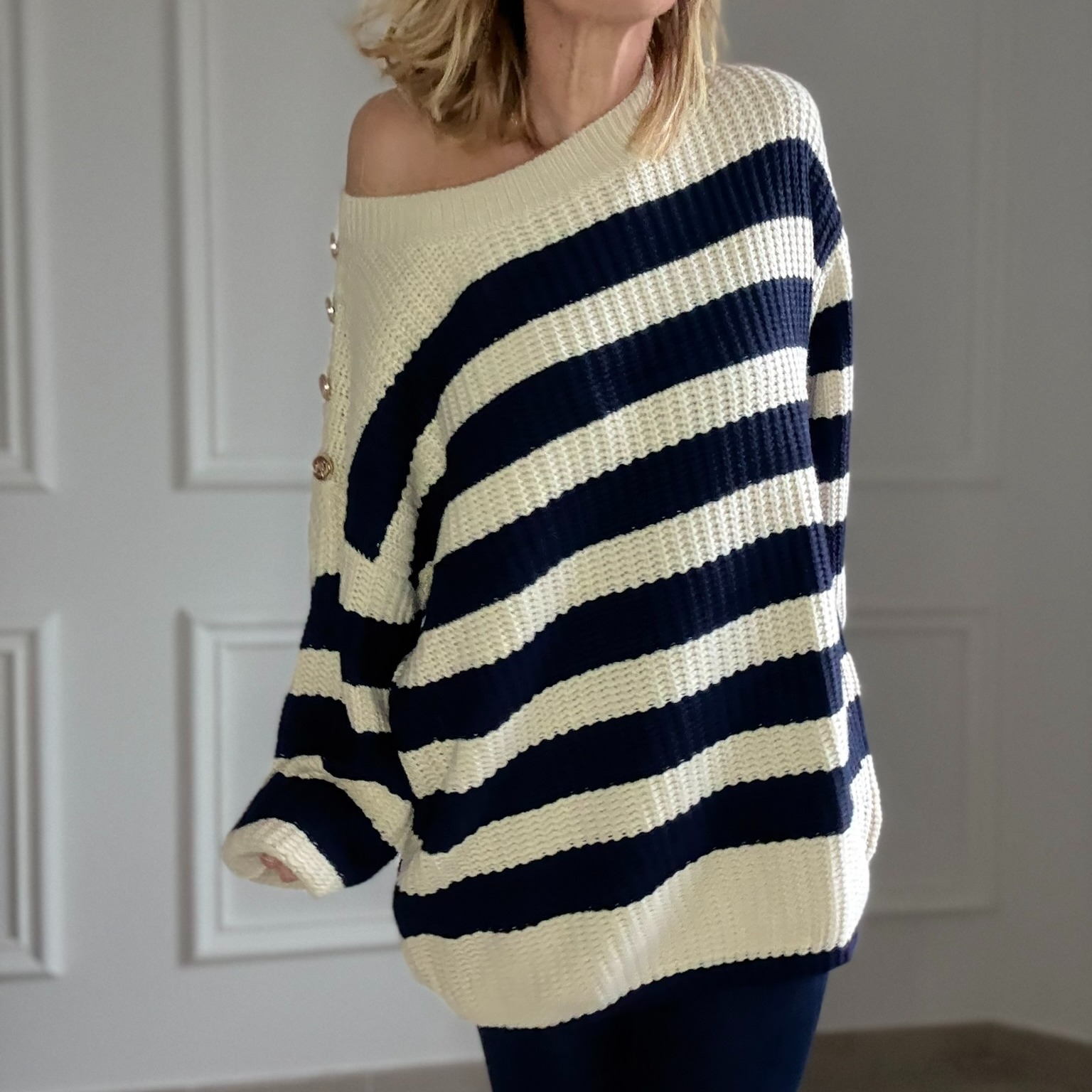 robe pull gold and silver marine (1)