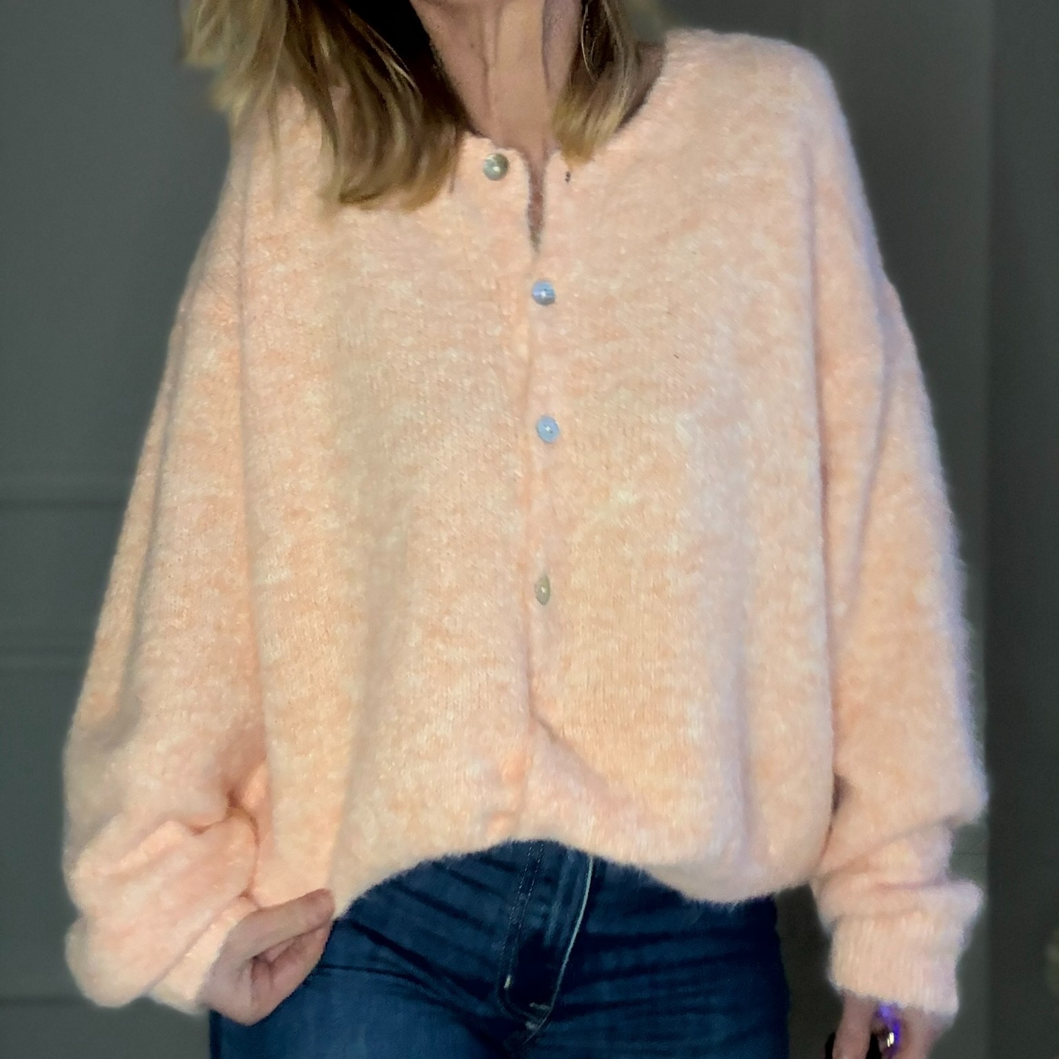 Pull abricot maille douce musy muse (9)