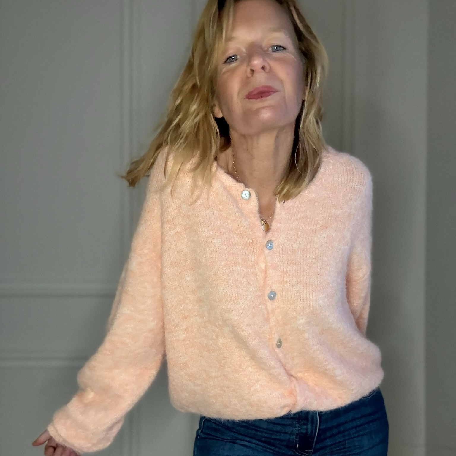 Pull abricot maille douce musy muse (13)