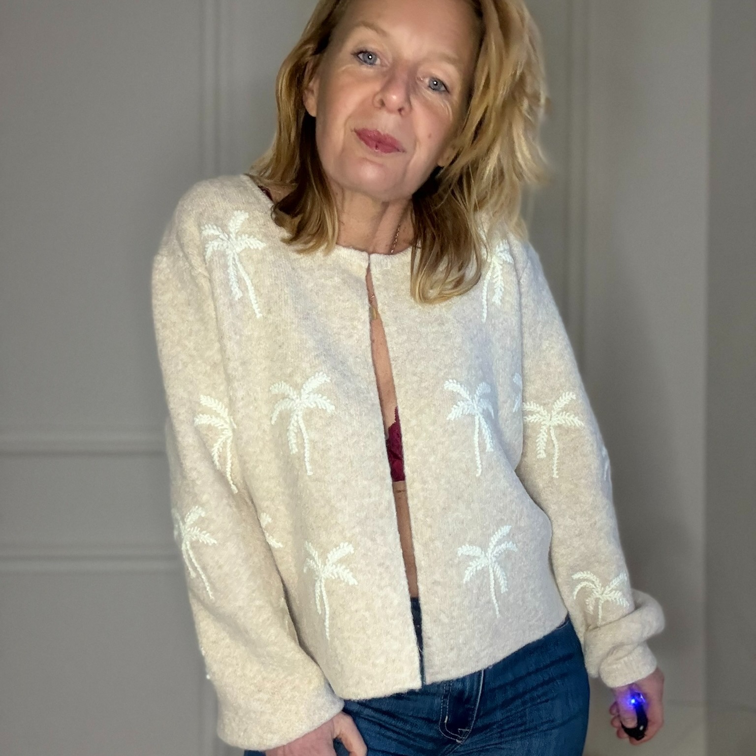 cardigan beige palmier musy muse (3)