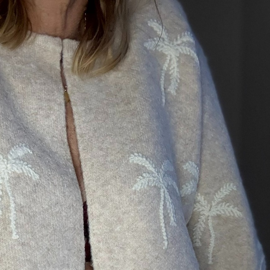 cardigan beige palmier musy muse (2)