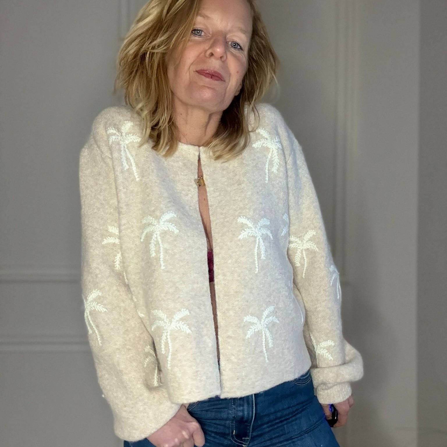 cardigan beige palmier musy muse (5)
