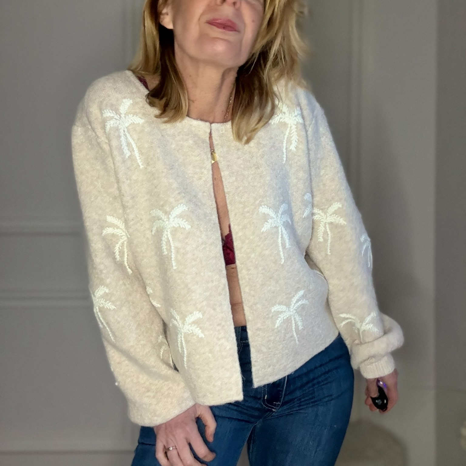 cardigan beige palmier musy muse (4)