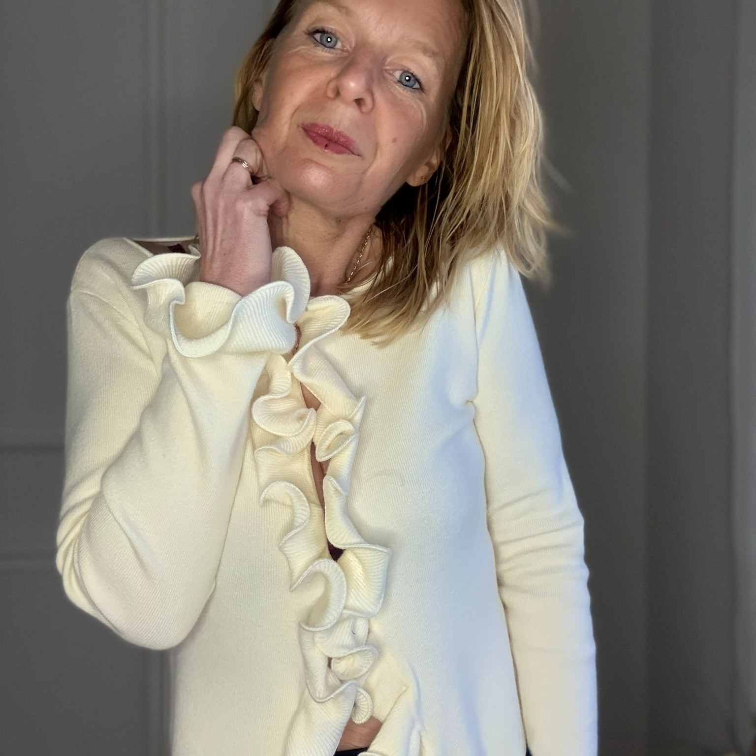 cardigan beige volanté musy muse (2)