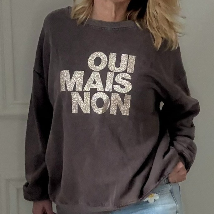 sweat marron délavé oui mais non  april vintage