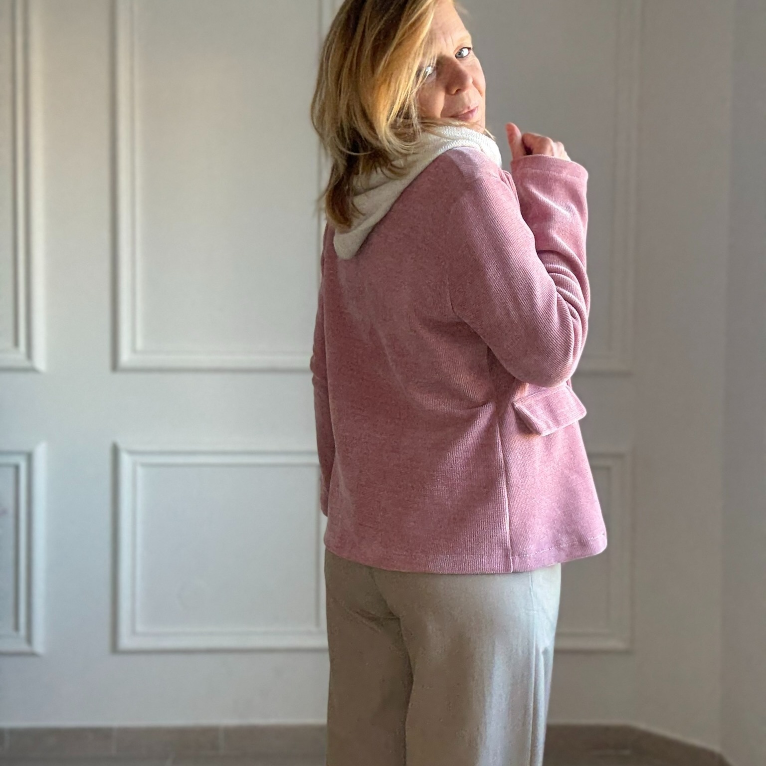 APRIL VINTAGE - PULL COEUR - CLARA - Pull rayure heart beige-rose (8)