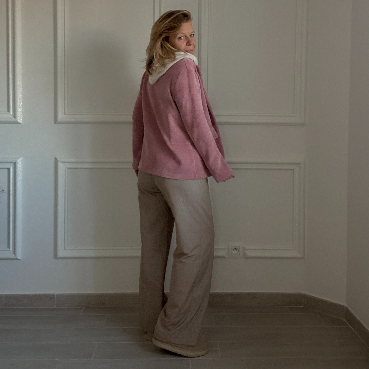 APRIL VINTAGE - PULL COEUR - CLARA - Pull rayure heart beige-rose (11)