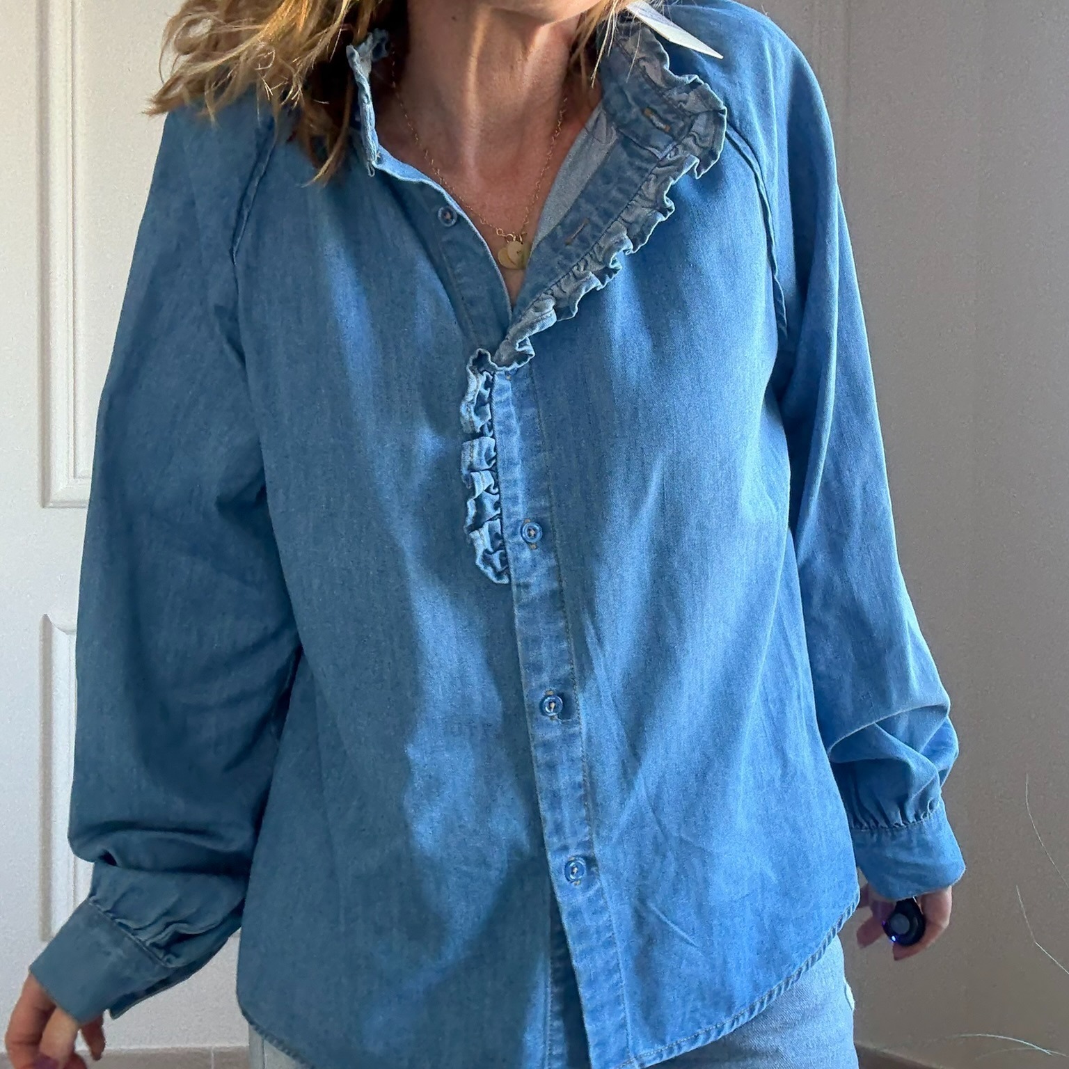 CIMINY CHEMISE EN DENIM JEAN BLEU (2)