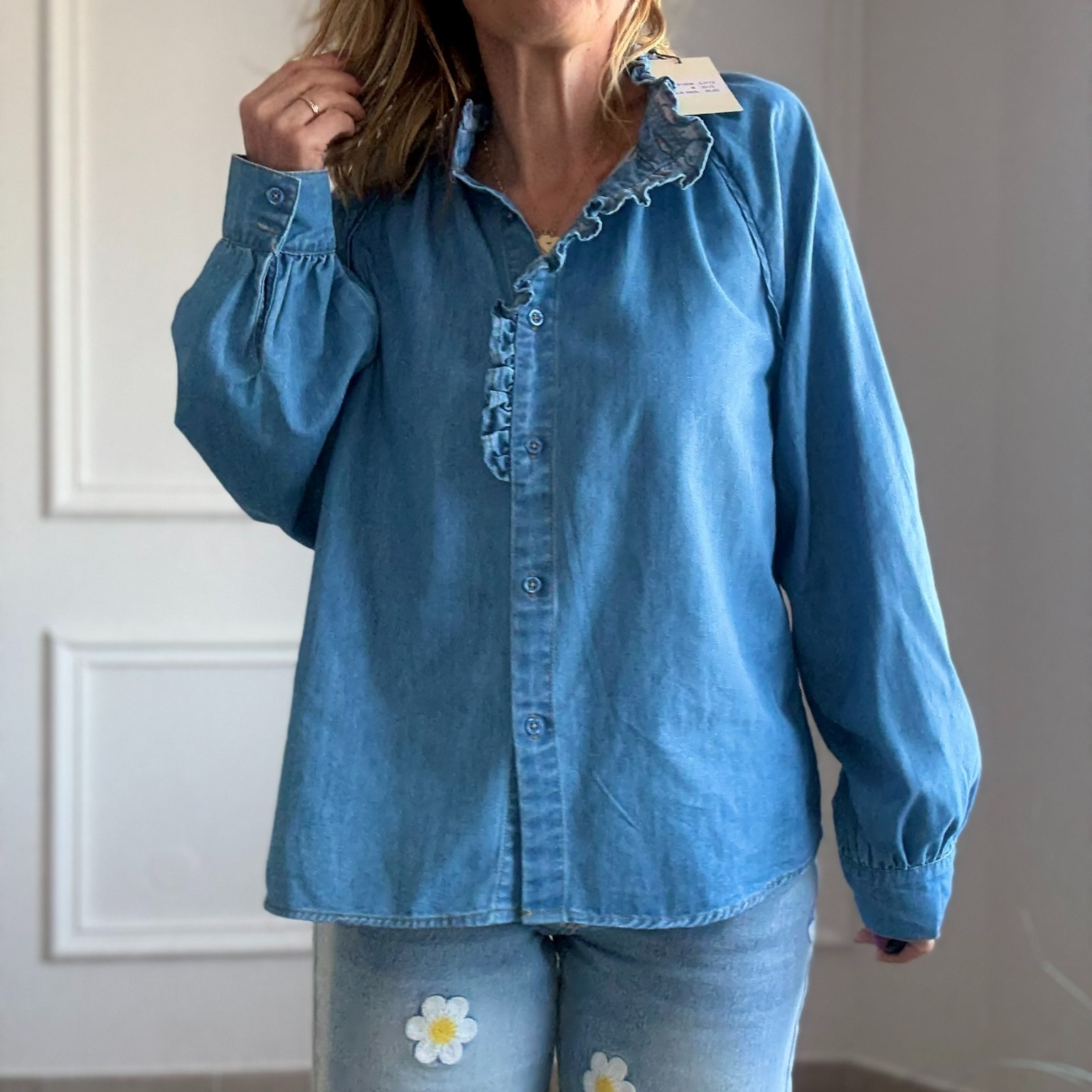 CIMINY CHEMISE EN DENIM JEAN BLEU (4)