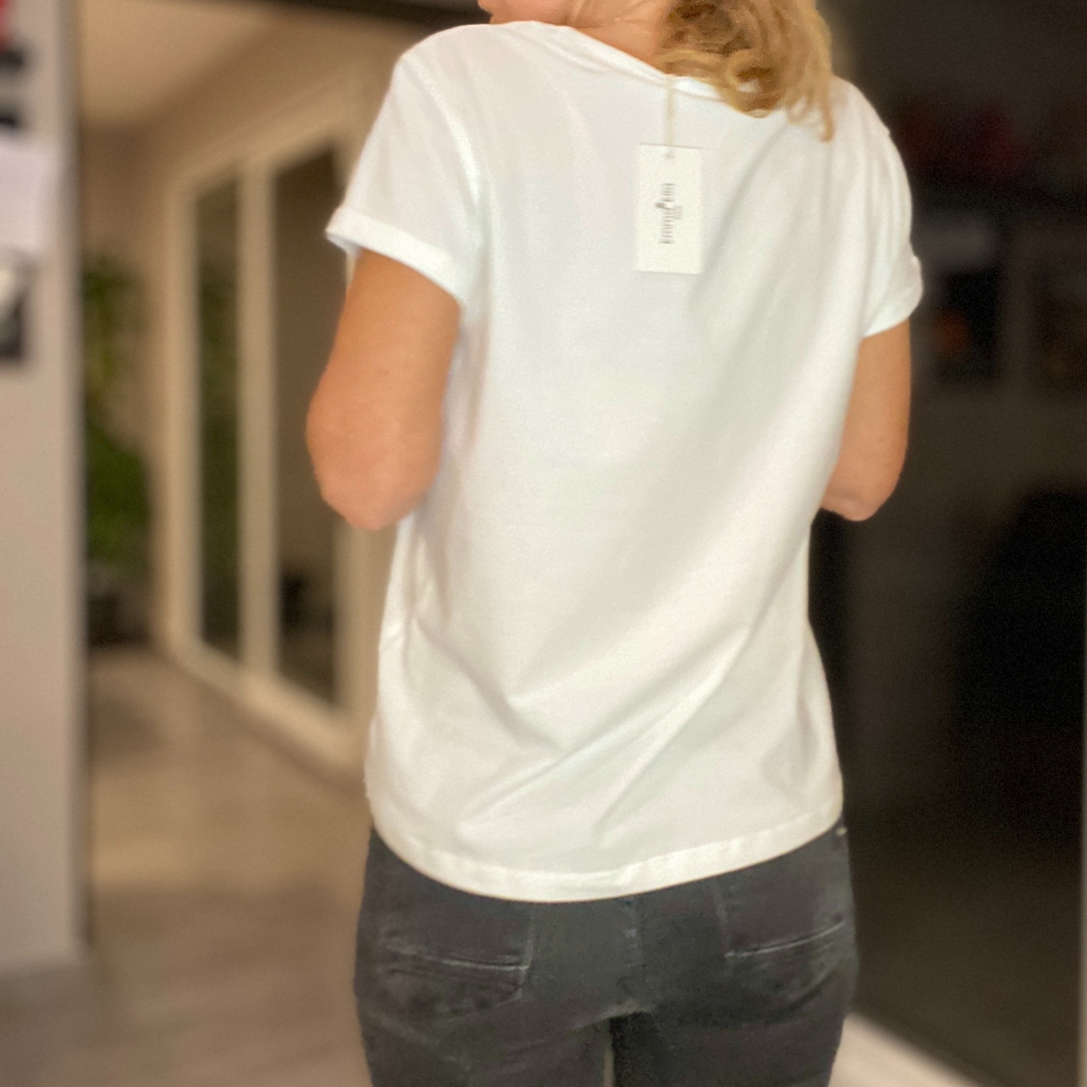 EMME ELLA TEE SHIRT BLANC COEUR DORE