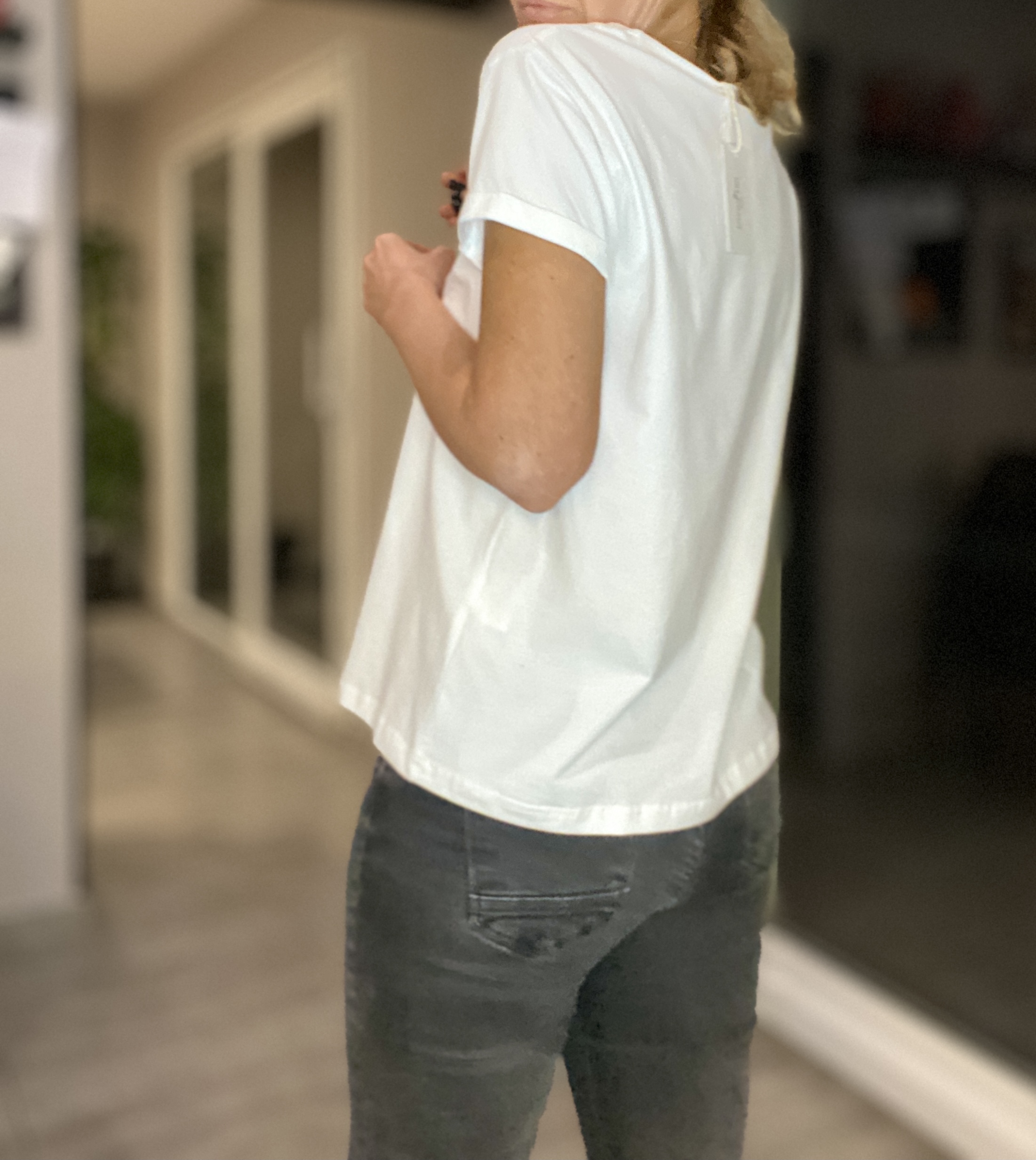 EMME ELLA TEE SHIRT BLANC COEUR DORE
