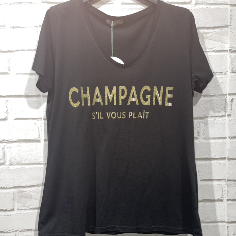 LACOMY CHAMPAGNE NOIR SIL VOUS PLAIT
