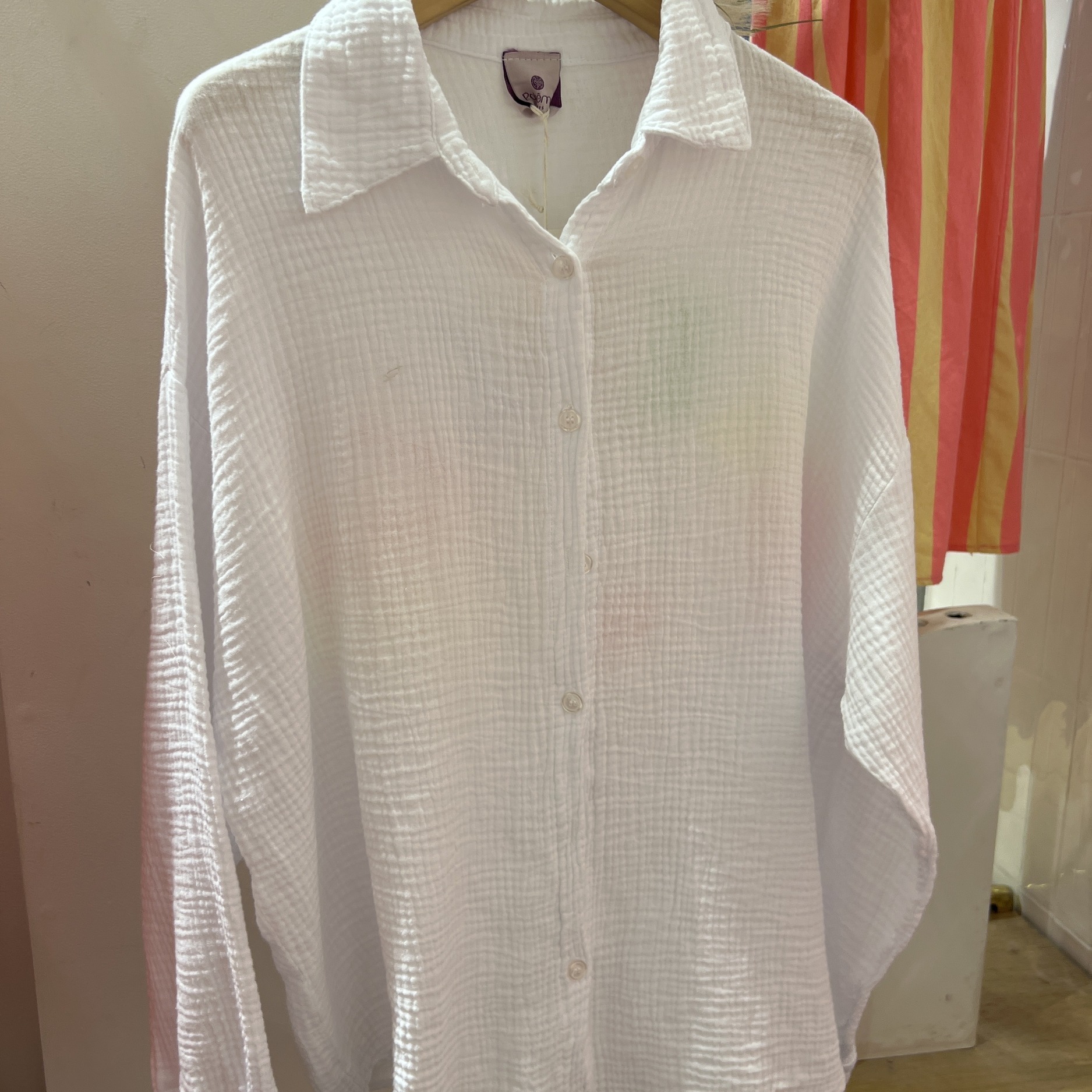 CHEMISE EN GAZE DE COTON BLANCHE SWEETLIFE (2)