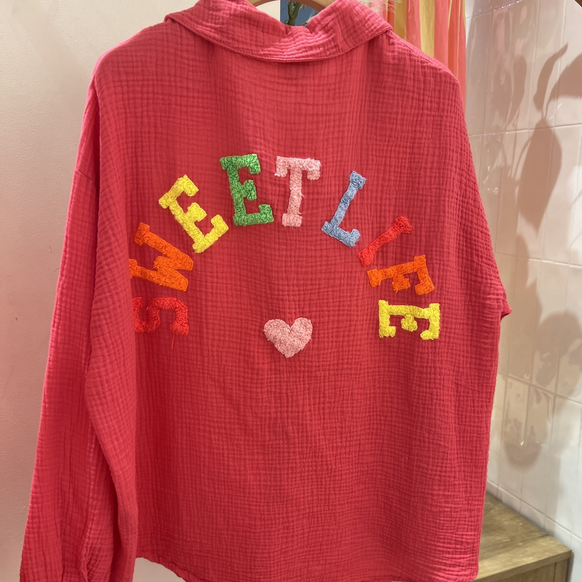 CHEMISE EN GAZE DE COTON ROSE SWEETLIFE
