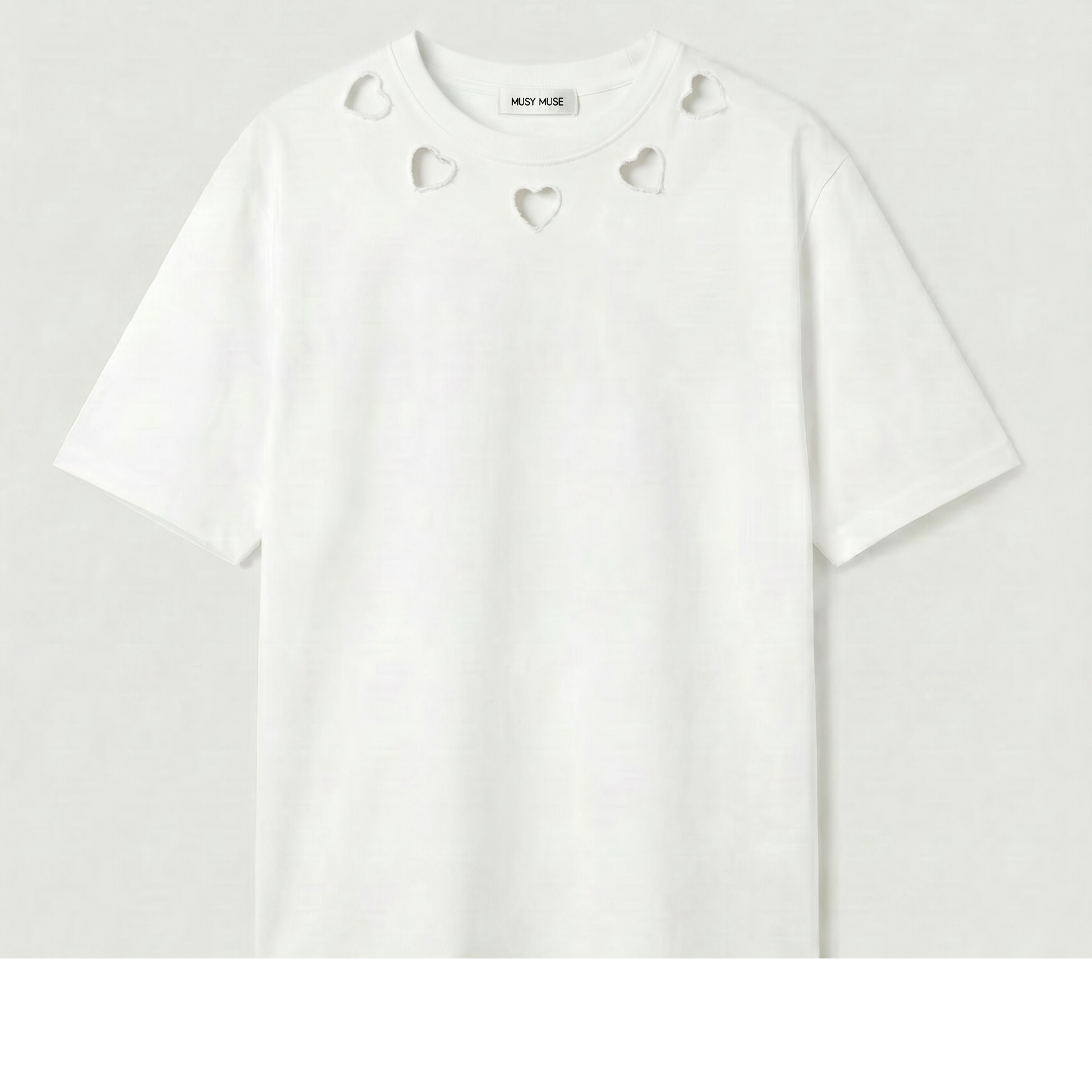 T-SHIRT PETIT COEUR BLANC COL MUSY MUSE (2)