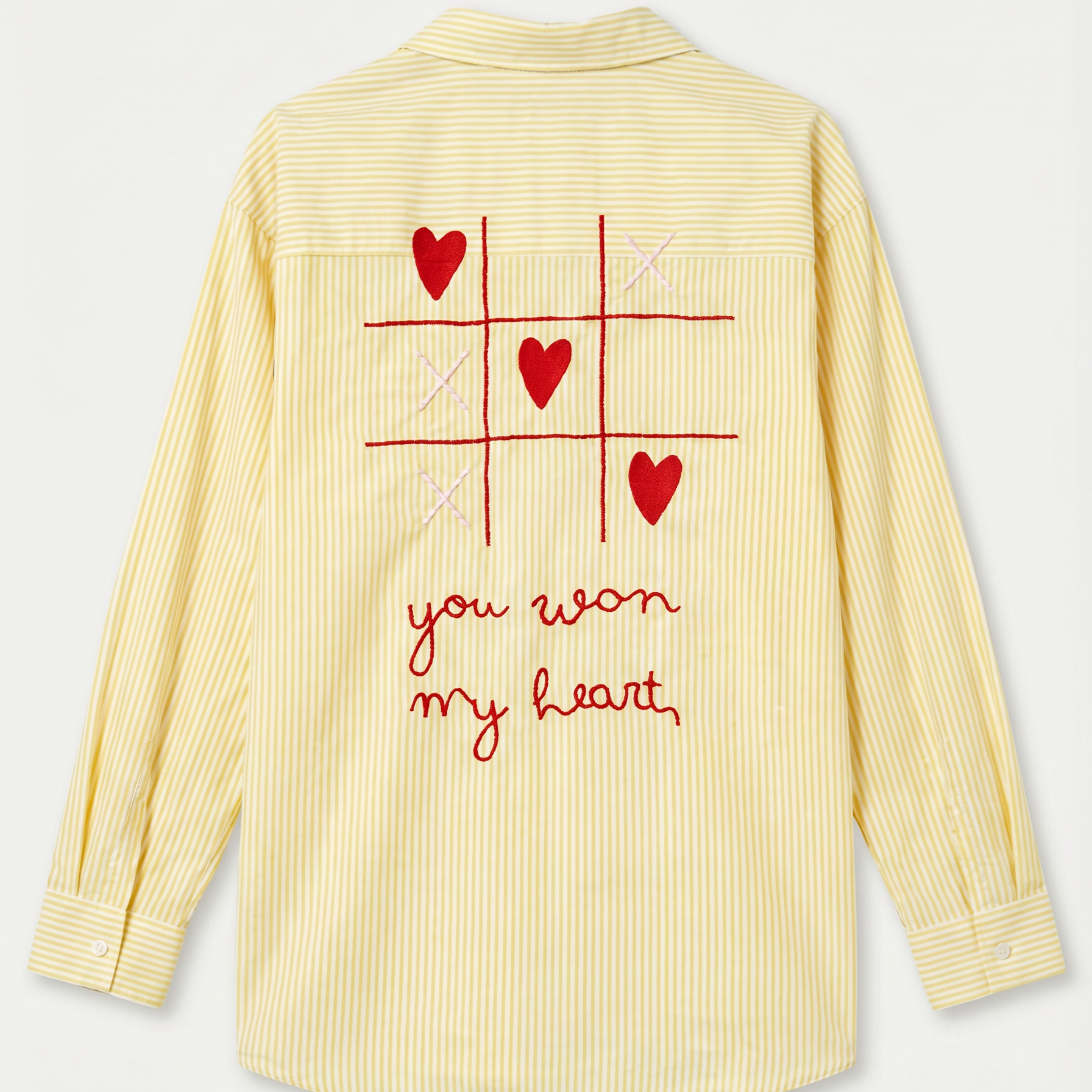Musy muse chemise jaune rayée jeu du morpion (6)