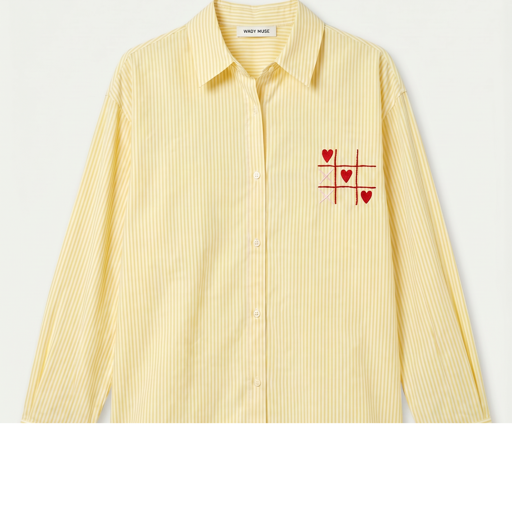 Musy muse chemise jaune rayée jeu du morpion (3)