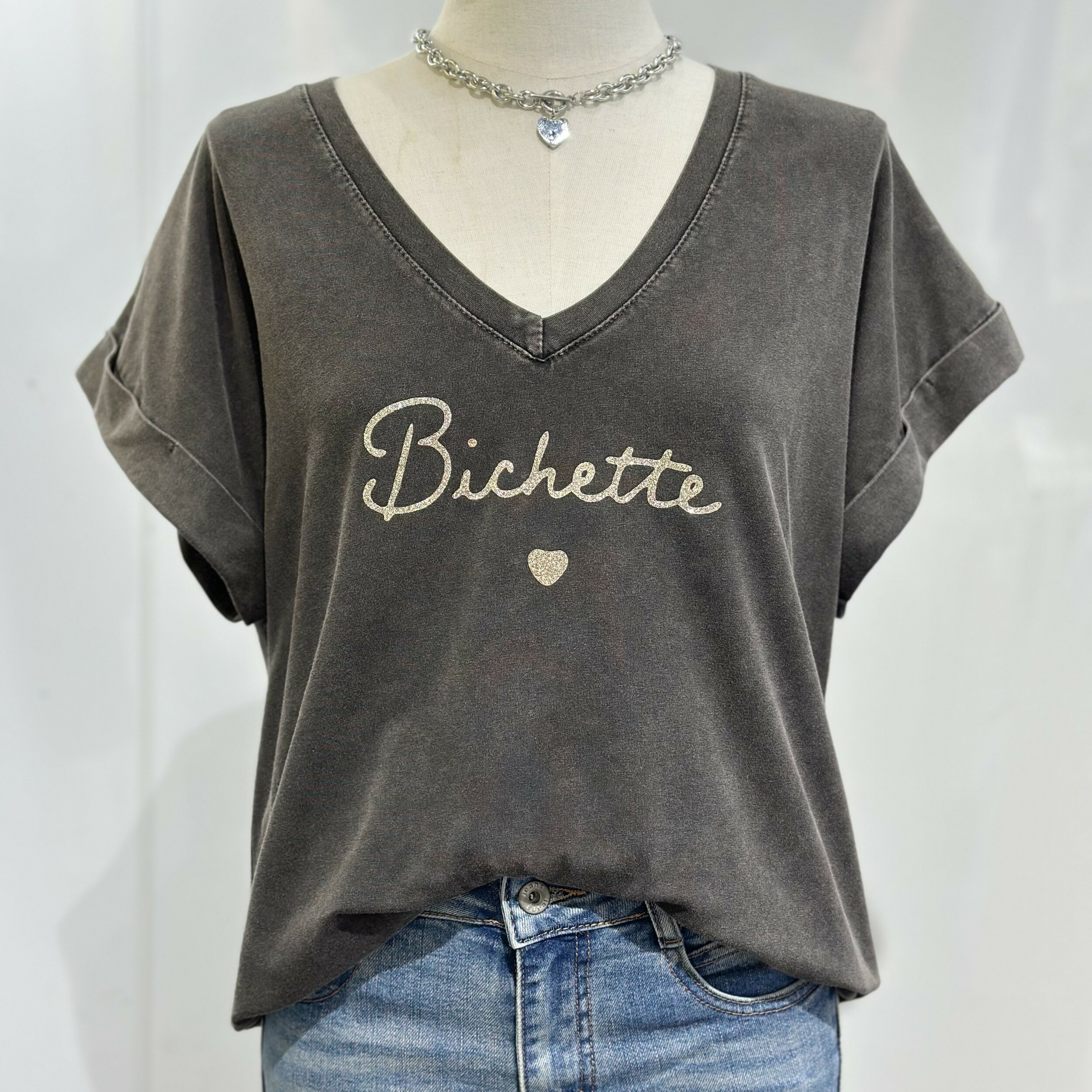 BICHETTE TEE SHIRT NOIR DELAVE APRIL VINTAGE (3)