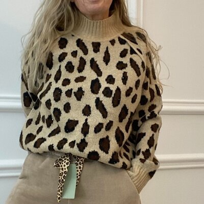 LEOPARD pull TOUT DOUX peace n'love leopard  (2)