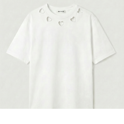 T-SHIRT PETIT COEUR BLANC COL MUSY MUSE (2)
