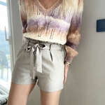short taille haute taupe