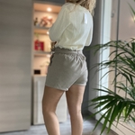 short taille haute taupe