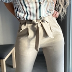 pantalon beige taille haute