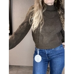 pull en maille torsadé chocolat