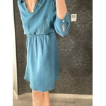 robe gaze de coton bleu canard