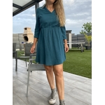 robe gaze de coton bleu canard