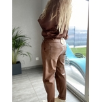pantalon camel simili cuir