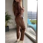 pantalon camel simili cuir