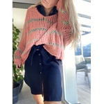 pull grosse maille corail