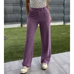 pantalon lin violet fluide
