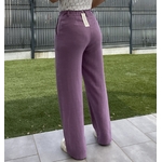 pantalon lin violet oversize