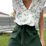 blouse fleuri vert