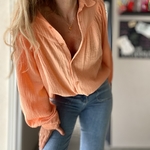 chemise en gaze de coton orange