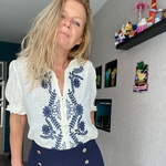 blouse peacenlove broderie MARINE