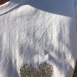 tee shirt blanc coeur doré dégradé brdé