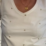 tee shirt blanc petit cœur doré brodé emma ella