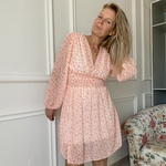 Robe orange petites fleurs liberty