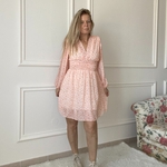 Robe pêche orange petites fleurs liberty