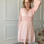 Robe pêche décor floral