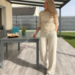 Pantalon en lin beige peace nlove (5)